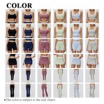 Contrast Color Workout Set Factory - Removable Chest Pads Bra High Waist Leggings