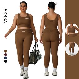 Custom Plus Size Set Factory - Breathable Active Suit Outdoor Workout Solid Naked Feeling