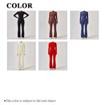 Flare Leg Bodysuit Factory - Half Zipper Slim Fit High Waist Gym Rompers