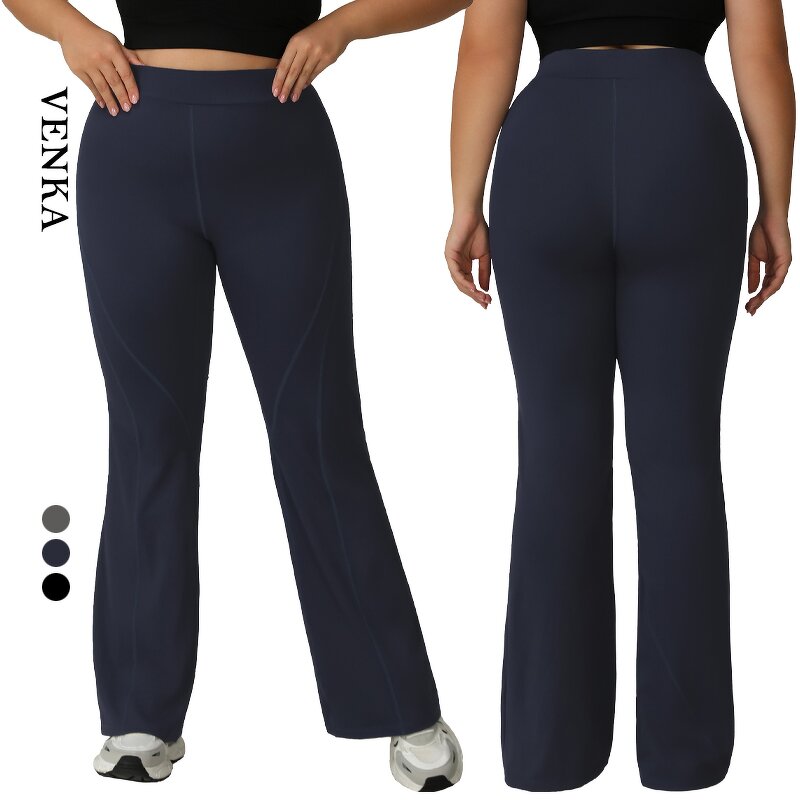 Custom Plus Size Sweatpants Manufacturer - High Waisted Straight Wide Leg Workout Yoga