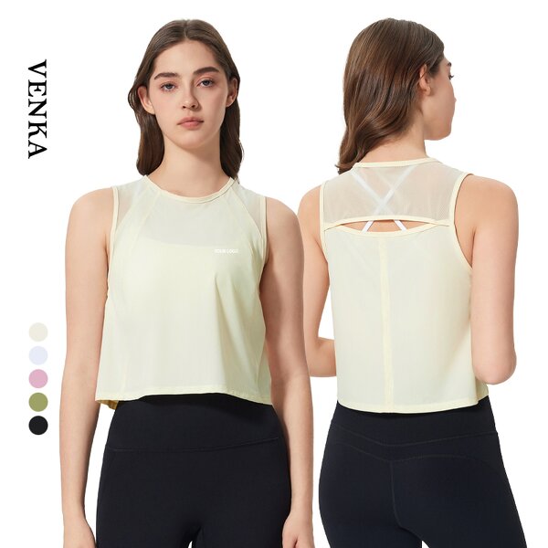 Sleeveless Tank Top Factory - Round Neck Loose Crop Top Quick Dry Active Wear