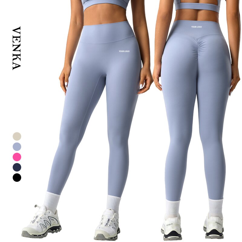 Custom Tights Pants Factory - Gym Workout Sweatpants Fold Bottom High Waist