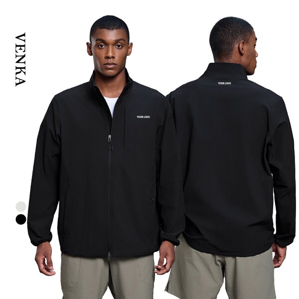 Lightweight Jacket Manufacturer - Stand Collar Zip Breathable Cycling Sides Pockets