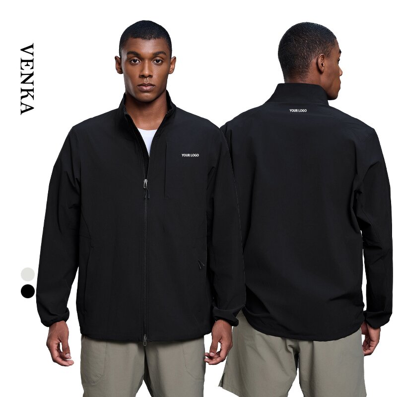 Lightweight Jacket Manufacturer - Stand Collar Zip Breathable Cycling Sides Pockets