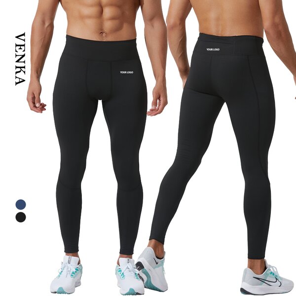 Workout Compression Pants Factory - Polyester Elastic Sport Gym Back Pockets Quick Dry