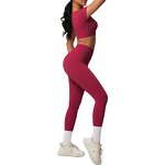 Women's Gym Set Supplier - Sling Tank Top Full Zip Jacket No T Line Leggings