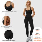 Fitness Jumpsuit Manufacturer - U Neck One Piece Sleeveless With Breast Pads