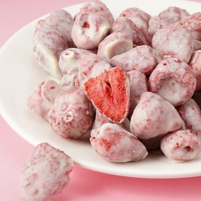 1kg Chocolate Coated Freeze-dried Strawberries Bulk Whole Strawberries Dry FD Fruits and Vegetables Crisp Snacks OEM