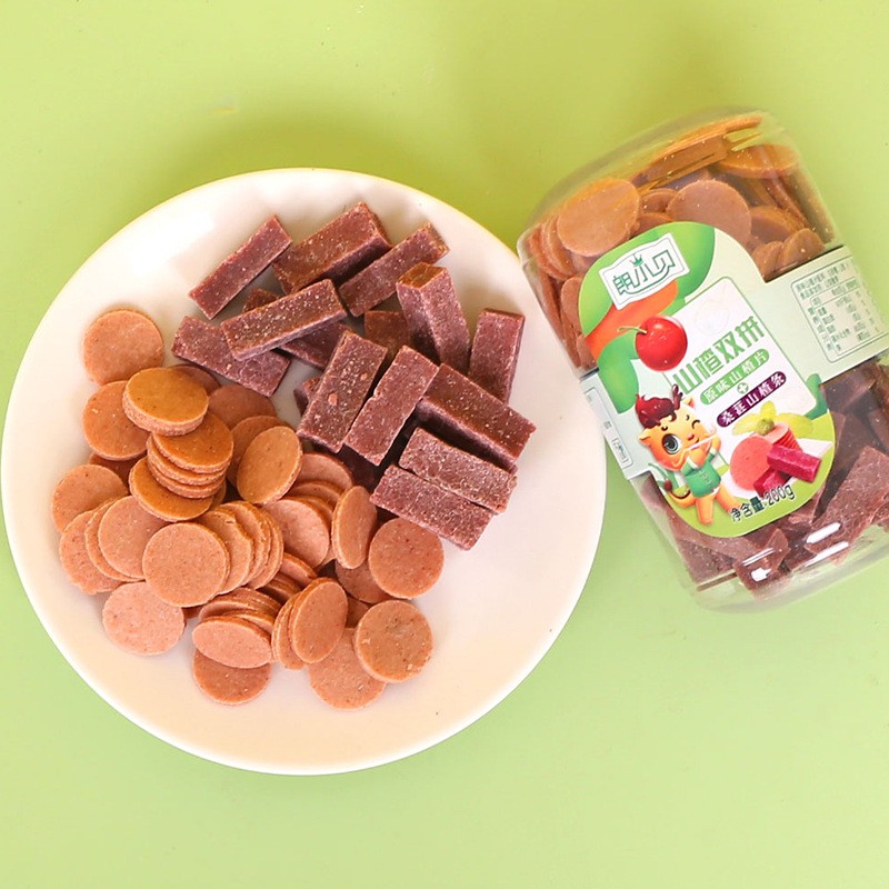 200g Double-Flavor Hawthorn: Original Flavor Hawthorn Slices + Mulberry Flavor Hawthorn Strips, Children's Snacks