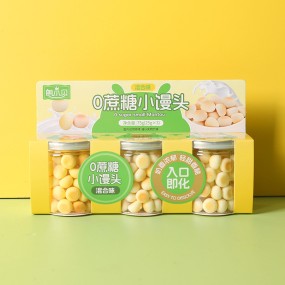 OEM Dissolved Bean 0 Sucrose Steamed Bread Children's Snacks Triple Box Dissolved Bean Healthy Snack Food