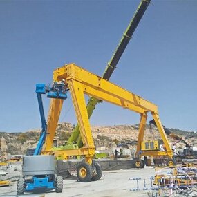 Rubber Tire Gantry Crane Manufacturer - 20 Ton Solid Tire Outdoor Custom