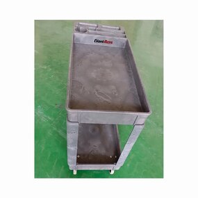 Warehouse Push Cart Supplier - Double Deck Plastic Service Cart