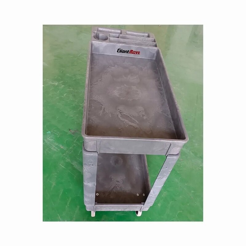 Warehouse Push Cart Supplier - Double Deck Plastic Service Cart