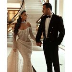 Evening Gown Manufacturer - OEM Custom Mermaid Empire Waist Beaded Gown
