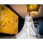 Plus Size Mermaid Wedding Dress Manufacturer - OEM High Collar Beaded Lace Gown