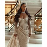 Evening Gown Manufacturer - OEM Custom Mermaid Empire Waist Beaded Gown