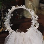Bridal Hair Hoop Manufacturer - OEM/ODM Flower Net Yarn Wide Edge Pearl Hoop