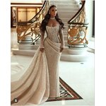 Evening Gown Manufacturer - OEM Custom Mermaid Empire Waist Beaded Gown