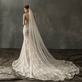 Bridal Veil Manufacturer - OEM/ODM Korean Style Long Tail Lace Tulle Veil