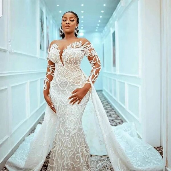 Plus Size Wedding Dress Manufacturer - OEM Custom Lace Long Sleeve Gown