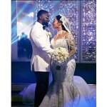 Plus Size Mermaid Wedding Dress Manufacturer - OEM High Collar Beaded Lace Gown