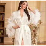 Bridal Robe Manufacturer - OEM Custom Elegant V-Neck Long Tulle Wedding Robe
