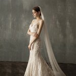 Bridal Veil Manufacturer - OEM/ODM Korean Style Long Tail Lace Tulle Veil