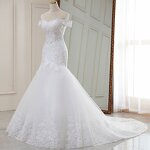 Mermaid Wedding Dress Manufacturer - OEM/ODM Sexy Lace Short Sleeve Gown