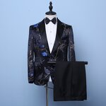 Men's Suit Manufacturer - OEM/ODM Two Piece Embroidery Tuxedo Groom Suit