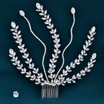 Bridal Hair Comb Manufacturer - Wholesale OEM Hand-Woven Rhindiamonds Silver Leaf
