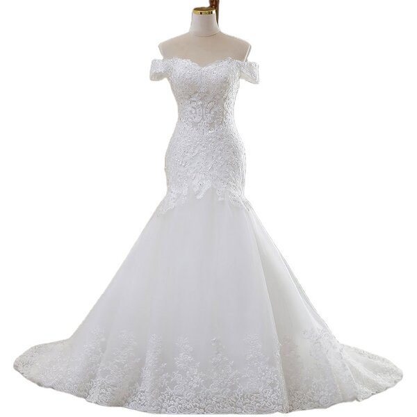 Mermaid Wedding Dress Manufacturer - OEM/ODM Sexy Lace Short Sleeve Gown