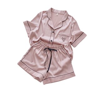 Women's Pajamas Set Manufacturer - OEM/ODM Ice Silk Printed Shorts Home Suit