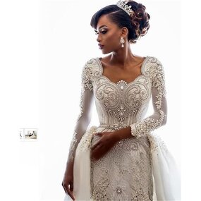 Plus Size Wedding Dress Manufacturer - OEM Custom Lace Vintage Long Sleeve Gown