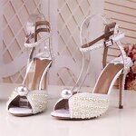 Wedding Shoes Manufacturer - OEM/ODM Ladies High Heel Thin Heel Diamond Crystal Shoes