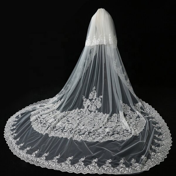 Bridal Veil Manufacturer - OEM/ODM Car Bone Lace Super Bright Long Tail Veil