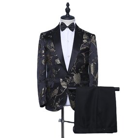 Men's Suit Manufacturer - OEM/ODM Two Piece Embroidery Tuxedo Groom Suit