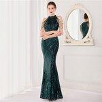 Evening Dress Manufacturer - OEM/ODM Luxury Silver Sequin Strapless Fishtail Gown