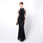 Evening Dress Manufacturer - OEM/ODM Luxury Silver Sequin Strapless Fishtail Gown