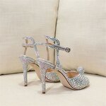 Wedding Shoes Manufacturer - OEM/ODM Ladies High Heel Thin Heel Diamond Crystal Shoes