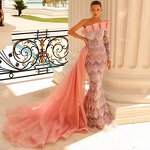 Evening Dress Manufacturer - OEM/ODM Embroidered Blue Slit Halter Fairy Dress