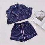 Women's Pajamas Set Manufacturer - OEM/ODM Ice Silk Printed Shorts Home Suit