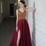 Evening Dress Manufacturer - OEM/ODM Sleeveless Halter Gold Sequin Mermaid Dress