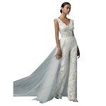Mother of the Bride Dress Manufacturer - OEM Two-Piece Lace Pantsuit Set