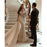 Evening Gown Manufacturer - OEM Custom Mermaid Empire Waist Beaded Gown