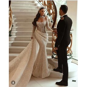 Evening Gown Manufacturer - OEM Custom Mermaid Empire Waist Beaded Gown