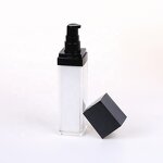Acrylic Skincare Jar Supplier - Luxury Black Square Empty with Pump