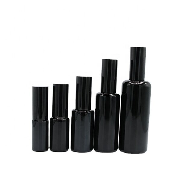 Glass Spray Bottle Supplier - 5-100ml Glossy Black Fine Mist Pump