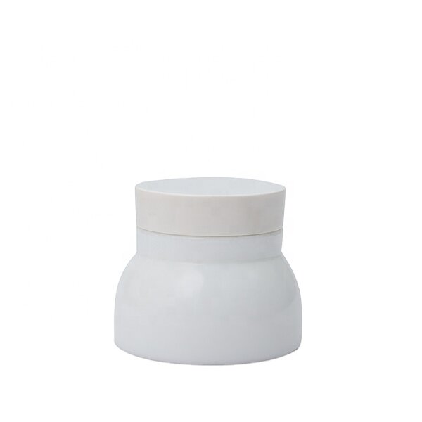 Ceramic Jar Supplier - 40-150ml White Slanted Shoulder Skin Care