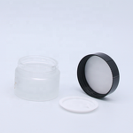 Glass Jar Supplier - Luxury Round White Frosted 50g with Screw Cap