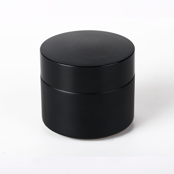 Glass Cream Jar Supplier - 30-60ml Black Matte Face Cream Cosmetic